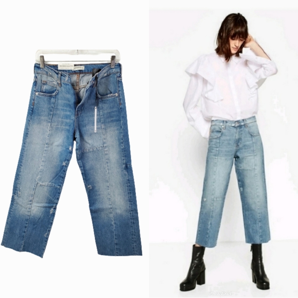 NWT Zara The Patch Crop Jean Size 2